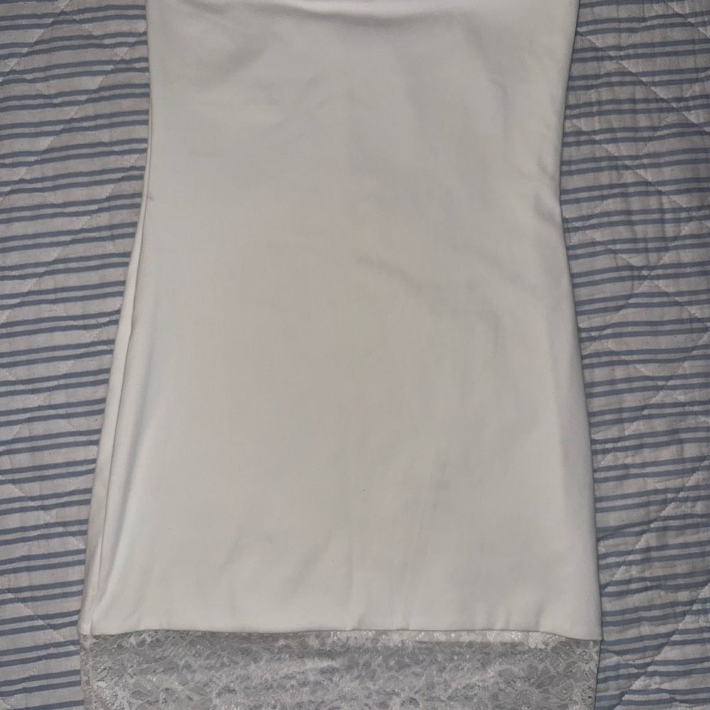Edikted White Lace Hem Mini Dress
